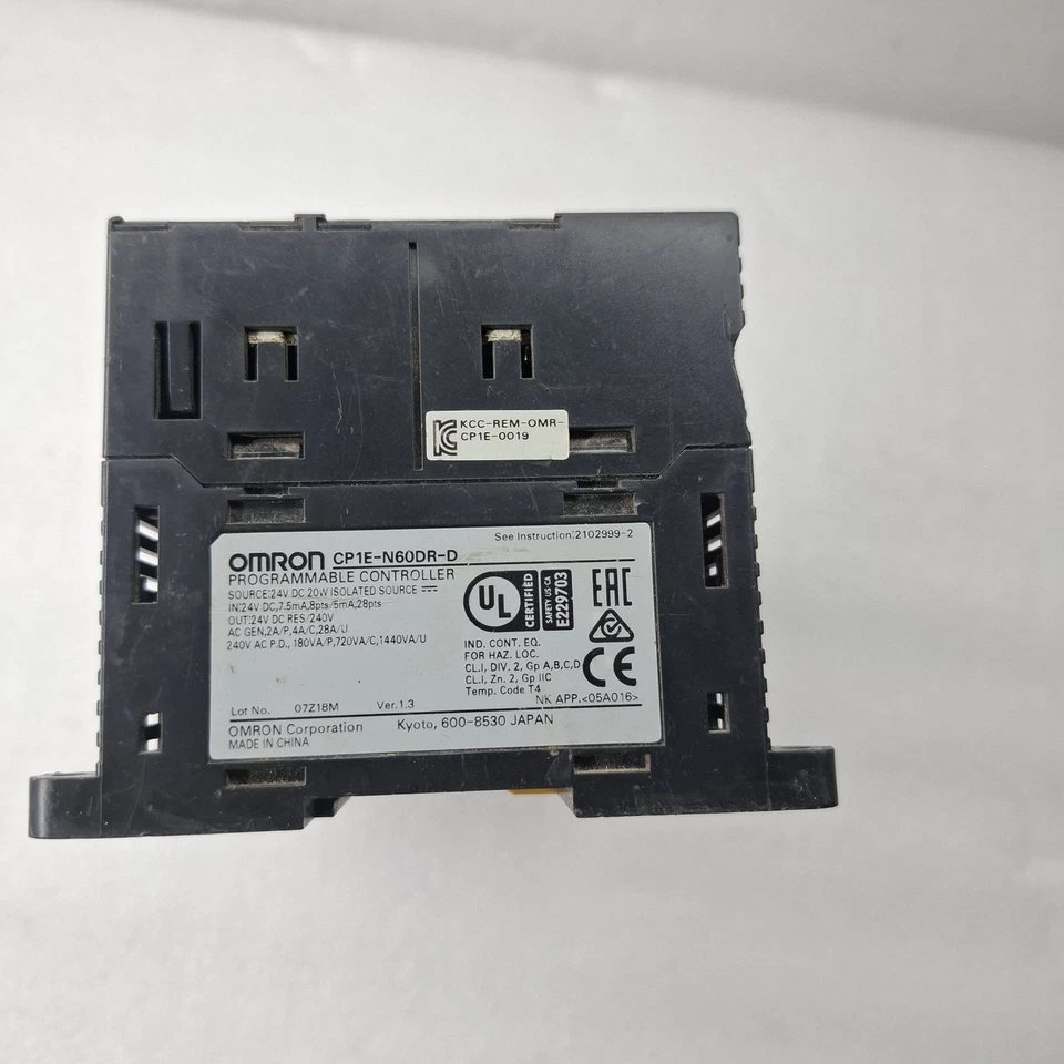 OMRON CP1E-N60DR-D PROGRAMMABLE CONTROLLER 24VDC FOR PARTS CP1EN60DRD